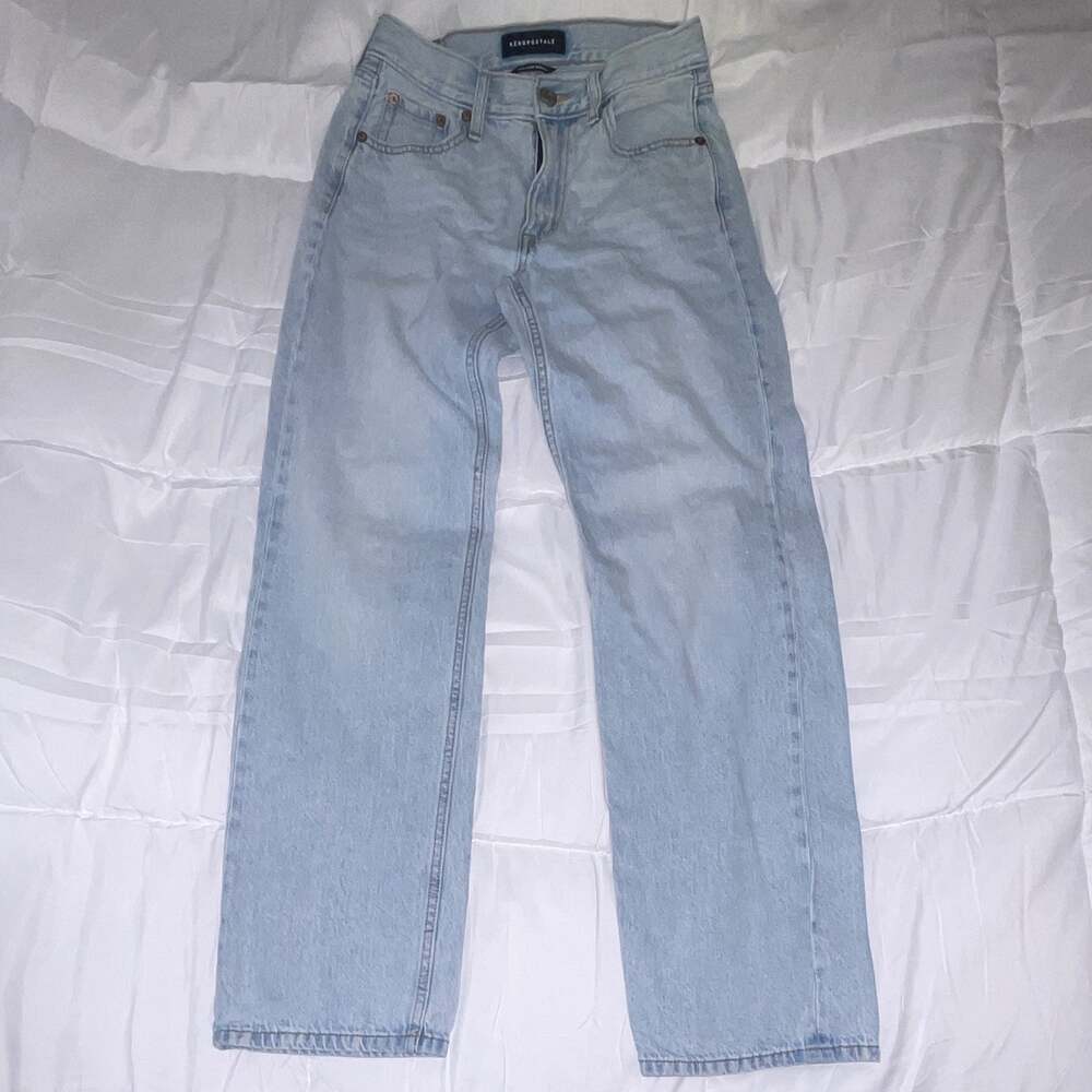 Aéropostale Women’s High Rise Baggy Jeans Light Wash Blue Denim Size 0